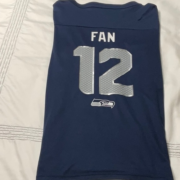 Seahawks Majestic Navy and Silver Women’s Jersey - Picture 5 of 5